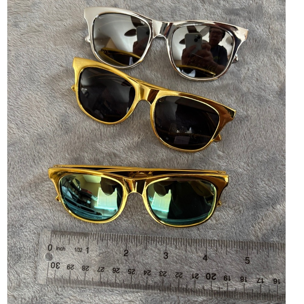 Baby Infant Toddler Sunglasses 3-Pack Chrome Gold Silver UV400 0-2 Years NEW